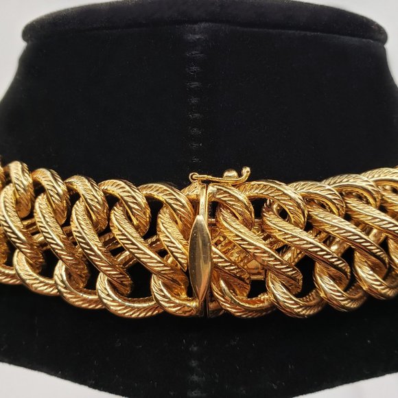 14K Solid Yellow Gold Italian Design Chain Necklace Width19mm- Weight: 51gr - Picture 4 of 7